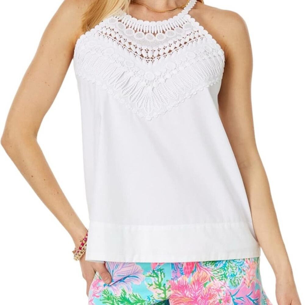 Lily Pulitzer Britt Cotton Halter Top size 6